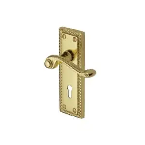 GEORGIAN LEVER LOCK HANDLES PB