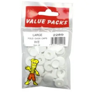 LARGE FOLD OVER CAPS WHITE 20 PACK