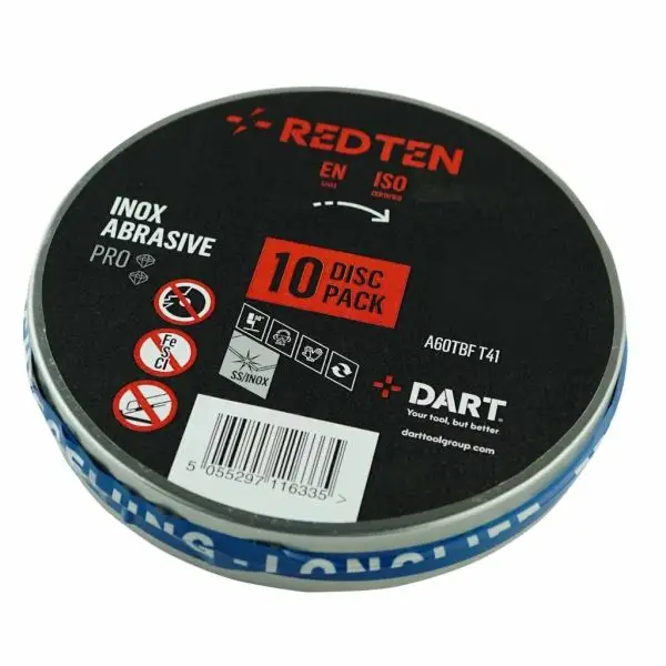 DART RED TEN SS INOX 115MM ABRASIVE DISC 10 PACK - Image 2